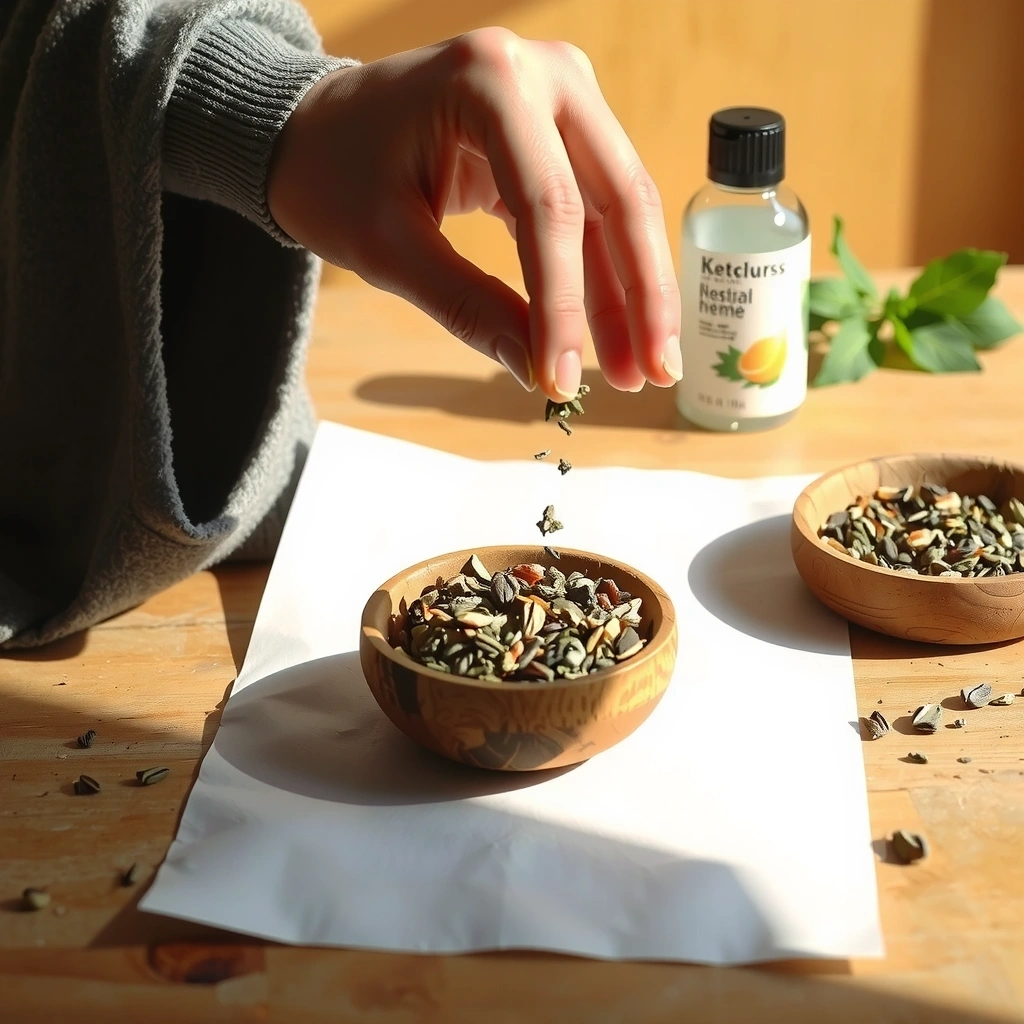 Zioła przesypywane do pojemnika